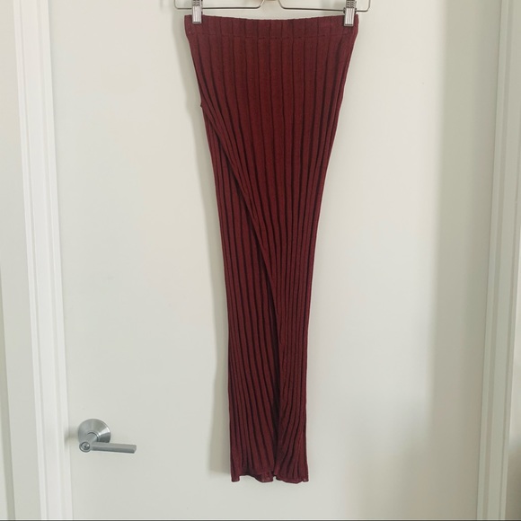 New Ronny Kobo Arroni Knit Ribbed Skirt. Slit Midi Sz Small - Picture 5 of 8